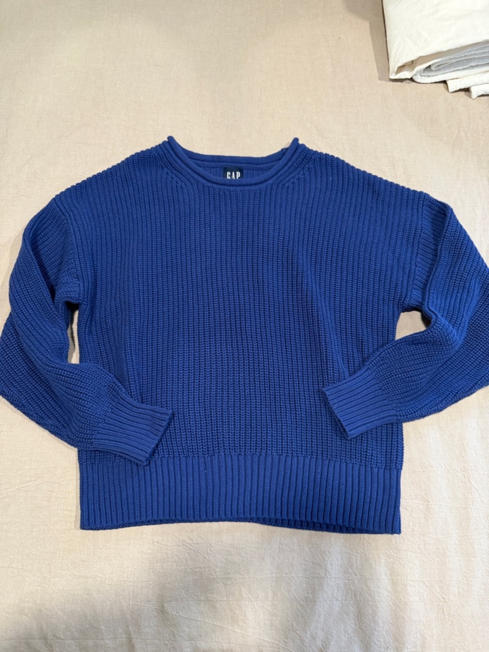 GAP Cobalt Blue 100% cotton rolled neck Crewneck Sweater